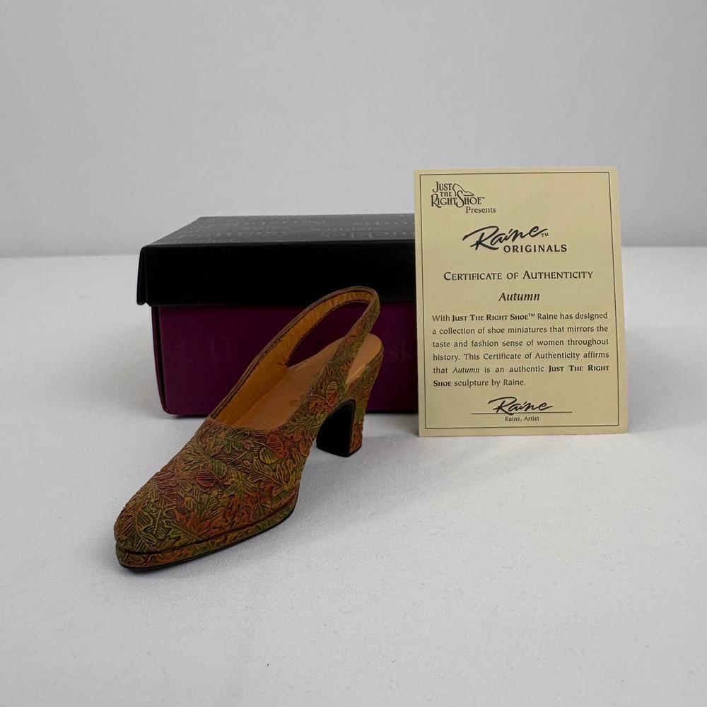 Vintage Just The Right Shoe By Raine Autumn 25070 1999 Box COA